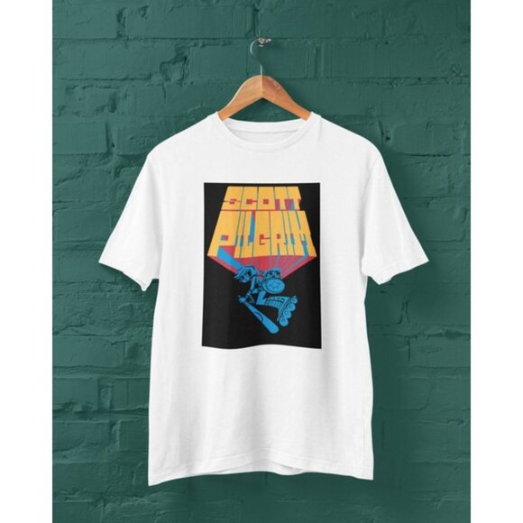 Scott Pilgrim Shirt Funny Comic Book Movie Graphic Tee Retro Unisex Fan Casual - Picture 1 of 5